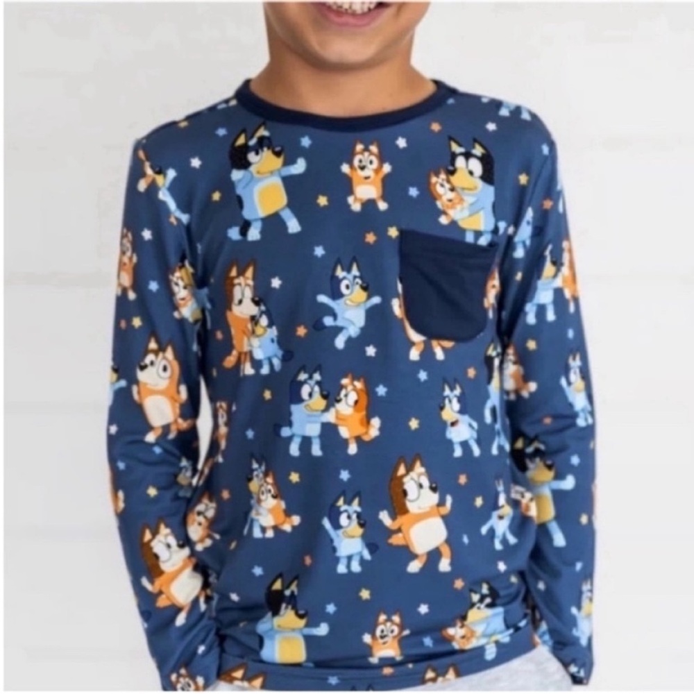 Little Sleepies Bluey Long Sleeve Pocket Tee 18-24